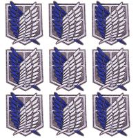 10pcs/pack attack on titan Patches On Clothes Iron on Embroidered Patches Japan Anime Patch DIY Applique Stripes wholesale Patch