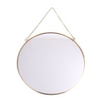 Nordic Round Wall Hanging Mirror Gold Dressing Table Makeup Mirrors Bathroom Bedroom Decoration Supplies High quality Drop ship