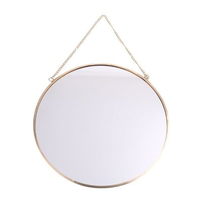 Round Wall Hanging Mirror Gold Dressing Table Makeup Mirrors Bathroom Decoration 11UA