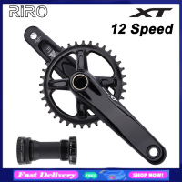 RIRO สำหรับ SHIMANO XT จักรยานเสือภูเขา170มิลลิเมตร/175มิลลิเมตรหมุนกลวงชิ้นเดียว Crankset แผ่น9-12ความเร็ว32/34/36/38ครั้งฟันแผ่นเดียว