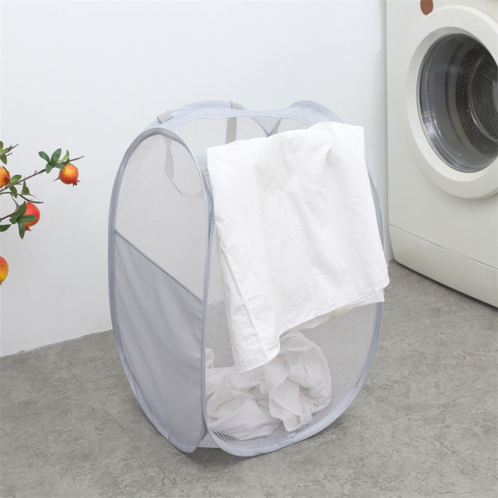 Mesh Pop Up Dirty Laundry Basket Hamper with Durable Handles Collapsible  Laundry Basket Clothes Storage Baskets Laundry Basket