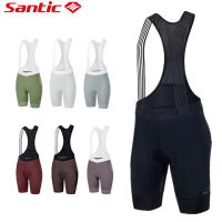 Santic ผู้หญิงขี่จักรยานเอี๊ยมกางเกงขาสั้น 5 ชั่วโมงทางไกล 4D เบาะระบายอากาศจักรยานกางเกงสั้น