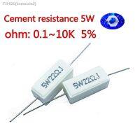 ♘◇ Cement Power Resistor 5 5W 0.1 10K 0.1R 0.5R 1R 10R 100R 0.22 0.33 0.5 1 2 5 8 10 15 20 25 30 100 1K 10K ohm 10PCS