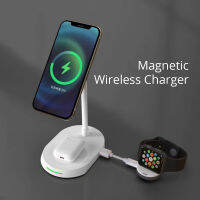 (HOT)2022ใหม่2 In 1 20W Qi Magentic Wireless Charger Stand Pad Fast Charging สำหรับ 13 12 Pro Max Mini 3 Pro