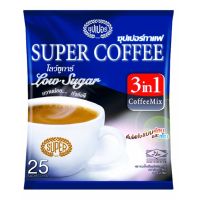 ซูเปอร์คอฟฟี่ กาแฟปรุงสำเร็จชนิดผง 3อิน1 15 กรัม 25 ซอง/Super coffee 3 in 1 instant coffee powder 15 grams, 25 sachets