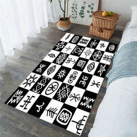 BeddingOutlet Chess Board Large Carpets for Living Room Games Kids Play Floor Mat Black and White Area Rug Squares Teen tapis