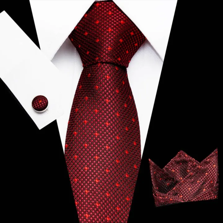 men-tie-red-polka-dot-quality-wedding-tie-for-men-tie-hanky-cufflink-silk-tie-set-designer-business