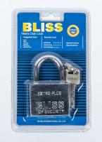 BLISS แม่กุญแจล็อค พร้อมลูกกุญแจ 3 ดอก สีเงิน 50B (W)