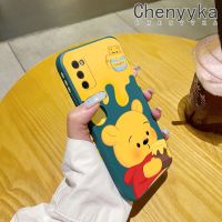 Chenyyka เคส A03s ปลอกสำหรับ Samsung A03ลายการ์ตูนรูปหมีน้ำผึ้งเคสโทรศัพท์ดีไซน์ใหม่แบบบางสวยงามเคสป้องกันขอบสี่เหลี่ยมเคสนิ่มเคสปลอกซิลิโคนกันกระแทก