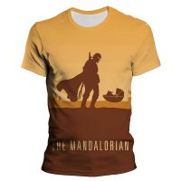 2023 NEWNew ฤดูร้อนใหม่ผู้ชายผู้หญิงเสื้อยืดดิสนีย์ The Mandalorian ลำลองสตรี3D พิมพ์แขนสั้น Tee การ์ตูนอะนิเมะท็อปส์