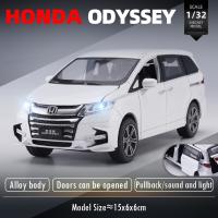 JKM รุ่น1:32 Honda Odyssey รถโลหะผสมเสียงและไฟยานพาหนะของเล่นจำลอง Hoies ของสะสมของขวัญเหล็กหล่อแบบคงที่