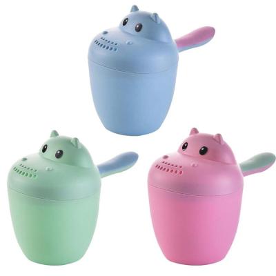 Baby Bath Cup Hippopotamus Shampoo Rinse Cup for Kids Baby Bath Pail Tear Free Baby Rinser Pail Protecting Infant Eyes for Kid safety