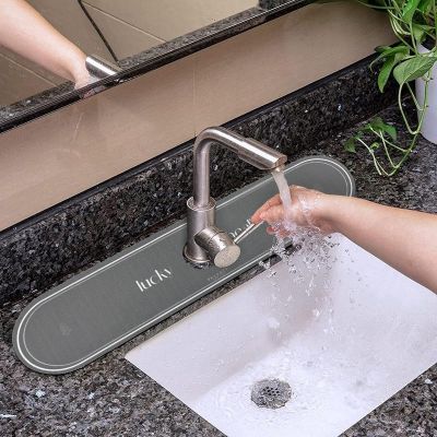 【YF】 Kitchen Tap Drain Pad Faucet Absorbent Mat Sink Splash Guard Drying Pads Washbasin Mats Bathroom Countertop Protection