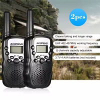 วิทยุสื่อสาร วิทยุสมัคเล่น 2pcs Hotsale Children Mini Kids UHF Walkie Talkie BF-T3 Baofeng FRS Two Way Radio Comunicador T3 Handy Talkie Hf Transceiver BAOFENG BF-T3 WALKIE TALKIE 2 ตัว  สีดำ