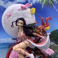 ของเล่นฟิกเกอร์ โมเดล PVC ไม่มีไฟ LED ลายอะนิเมะ Demon Slayer Nezuko Blood Burster Moon Ver. Demonization Tanjirou Nezuko Kimetsu No Yaiba ขนาด 31 ซม.