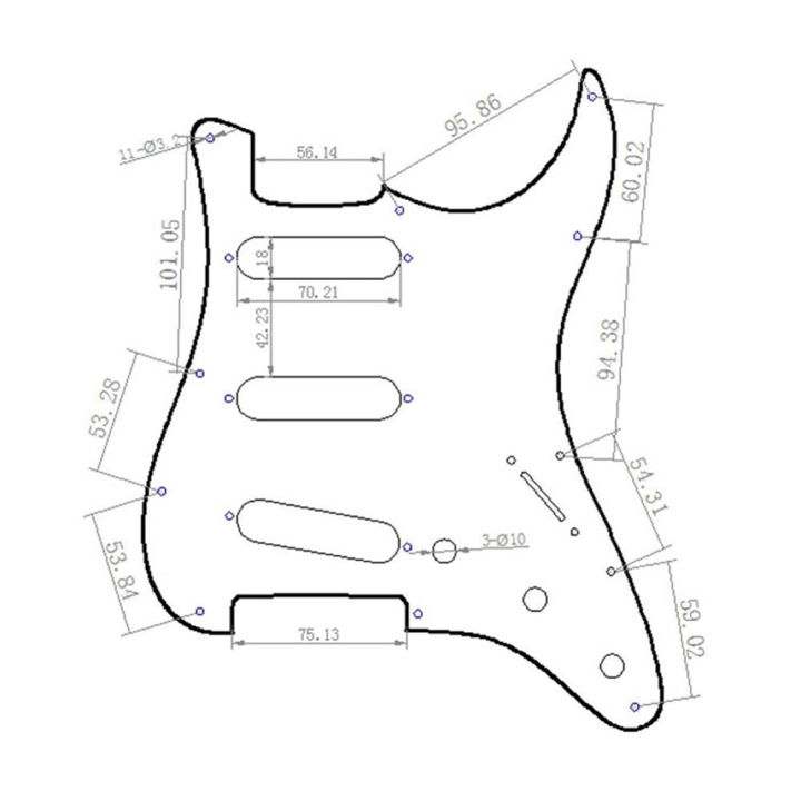 rasvone-stp3s-ปิ๊กการ์ดกีตาร์ไฟฟ้า-ทรง-start-แบบซิงเกิ้ลคอยล์-standard-stratocaster-electric-guitar-pickguard-with-single-coil-patterns