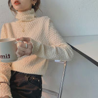 Womens Turtleneck Base Shirt Spring Slim Fit Inner Wear Slimming Sense Of Design Niche Lace Top Ins Long Sleeve Short T-Shirt