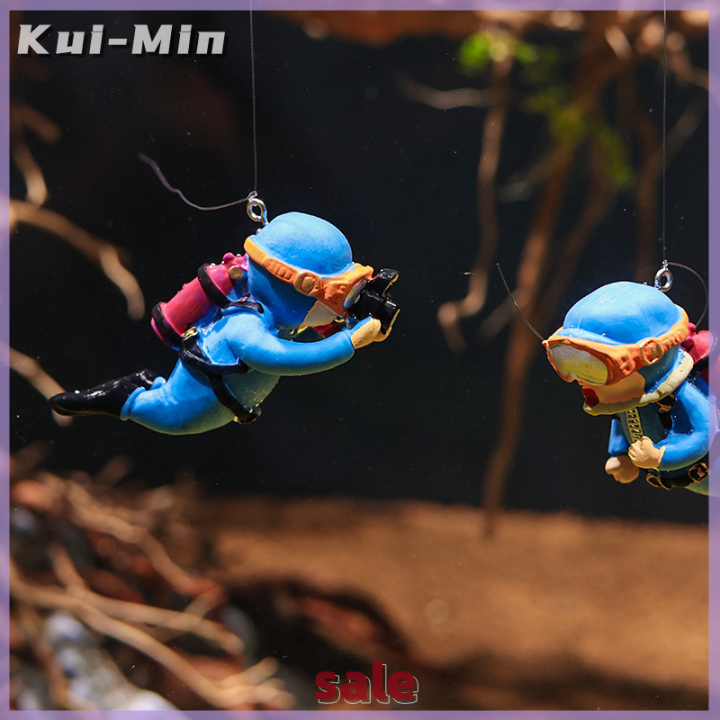 kui-min-นักดำน้ำลอยน้ำอุปกรณ์ตกแต่งตู้ปลาปลาที่เรซินน่ารักเครื่องประดับตู้ปลาอุปกรณ์ตกแต่งตู้ปลาที่น่าสนใจนักดำน้ำที่น่ารักอุปกรณ์ตกแต่งตู้ปลาปลา