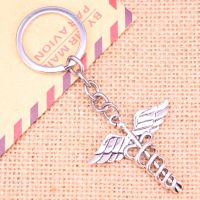 New Fashion Keychain 40x40 Mm Caduceus Md Pendants Men Jewelry Car Chain Souvenir