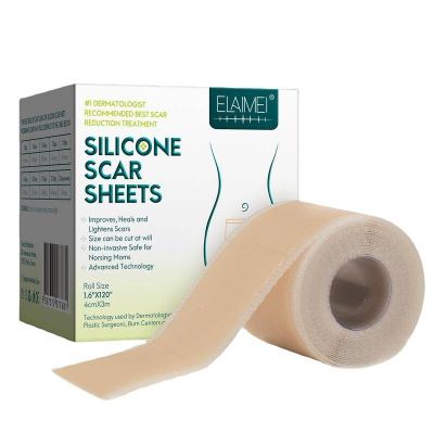 【jw】✕⊕  3m Silicone Scar Sheets Tape Tiras de Remoção Cicatriz Reutilizável para Cirurgia Seção C Queimar Acne Quelóide