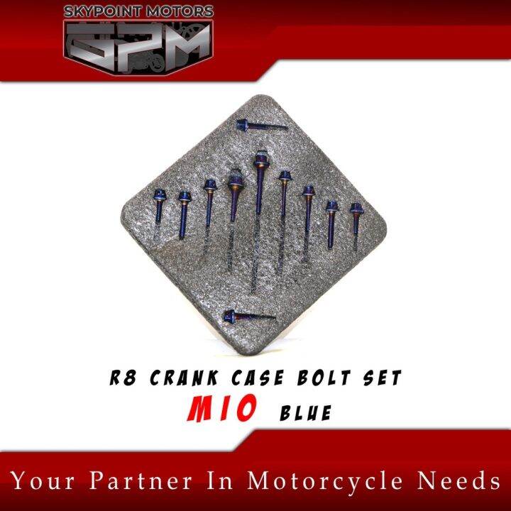 R8 MOTORCYCLE CRANK CASE BOLT SET FOR YAMAHA MIO SPORTY (9856101Blue