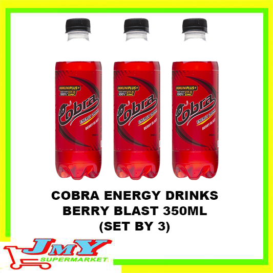 JMY COBRA ENERGY DRINK Berry Blast red 350ml (bundle by 3) Lazada PH