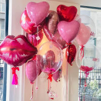 Large Red Lips Foil Balloon 18inch heart Helium Balloon Wedding Valentines Decoration Love Theme Party Event Party Suppli