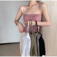 COD DSFERTRETRE Seamless Oil Painting Girl Suspender Spice Latex Small Vest with Chest Pad Beautiful Back Tube Top Vest Female Summer