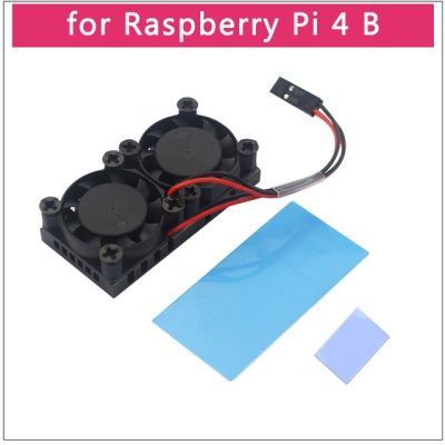 【✴COD✴】 fuchijin77 Raspberry Pi 4 B แผงวงจร Pcb พัดลมซีพียูคู่พัดลมทำความเย็นโมดูลคูลเลอร์ระบายความร้อนสำหรับ Raspberry Pi 3 Model B Plus/ 3b / 4b