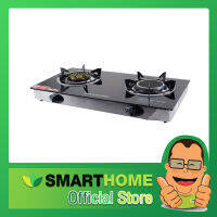 เตาแก็ส หัวคู่ SMARTHOME เแบบ 2 หัวหน้ากระจก รุ่น SM-GA2H-01 รับประกัน 3 ปี