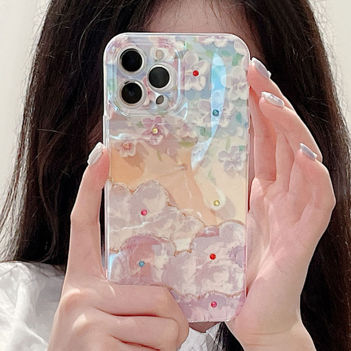 เคส Oppo A78 5g A17 A17k ดอกซากุระเงา ลายดอกไม้ ซิลิโคนนิ่ม เคสโทรศัพท์