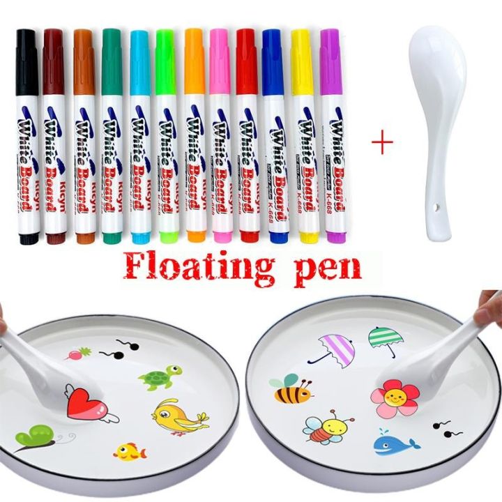  Magical Water Painting Pen,Doodle Water Floating Pens,8/12  Colors Magical Water Painting Markers with Ceramic Spoon+Erasing Whiteboard  Toy Gift for 3 4 5 6 7 8 Year Old Boys Girls Kids : Toys & Games