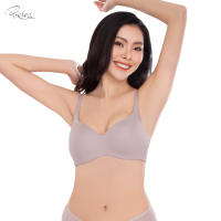 Presea บราไร้โครง ตกแต่งผ้าลูกไม้ด้านหลัง Wireless bra สีเทา MA1514