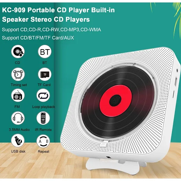 Portable Cd Player Wall Mountable Hifi Speaker Bluetooth Home Radio With Remote Control Lazada - Wall Mounted Cd Player With Radio And Remote Control