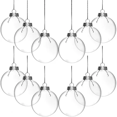 Transparent Ball Ornaments DIY Christmas Pendant Clear Plastic Baubles Openable Ball Ornaments Transparent Christmas Ornaments