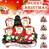 [A Warm] Quarantine Christmas Decoration 2020 Family Santa Claus With Mask Hanging Pendant Ornament For Xmas Tree Party Christmas Gifts