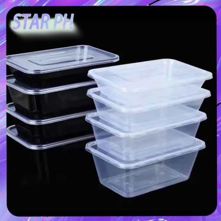 Disposable Lunch Box w/Lid (50pc) (Black) CK-8307 – Eden