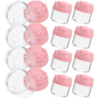 ETEREAUTY 12pcs Rose Lid Cream Jars 10G ครีมใบหน้าที่ว่าง