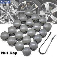 20pc 25mm Grey Wheel Nut Bolt Cover Caps Set Round w/ Puller For Audi A4 A5 A6 Car Wheels Center Tire Screw Cap Guard Dust Proof