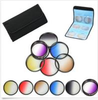 ☜❁ 67mm 6pcs Graduated G Grey blue green purple yellow red Color ND Neutral Density Filter Kit case For canon 18-135 nikon 18-105