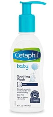 New!!! From USA. Cetaphil Baby Soothing Wash  Body เซตาฟิล ครีมอาบน้ำเด็ก ให้ความชุ่มชื่น ผิวแห้ง แพ้ง่าย 147 ml.  Exp.01/2025