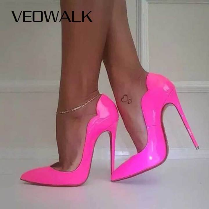 veowalk-สีชมพู-curl-บนผู้หญิงสิทธิบัตรแหลมนิ้วเท้ากริชรองเท้าส้นสูงเซ็กซี่สุภาพสตรีพรรคชุดรองเท้าคลับเต้นรำปั๊มขนาดบวก