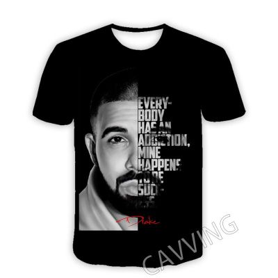 Rapper Drake 3D พิมพ์ Casual แฟชั่นเสื้อยืด Hip Hop Tee เสื้อ Harajuku สไตล์ Tops เสื้อผ้าแฟชั่นสำหรับผู้หญิง/ผู้ชาย T02