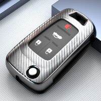 dvvbgfrdt For Buick Excelle 18T Chevrolet TPU Carbon Fiber Pattern Fold Car Key Case Cover Shell Bag