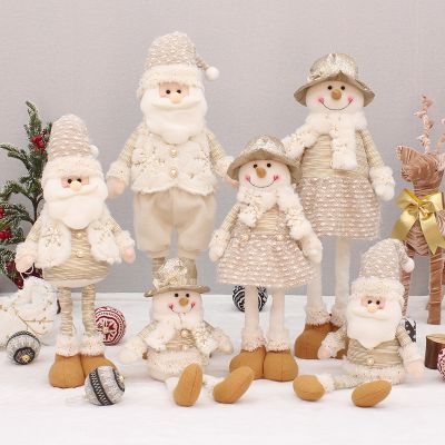 65cm Retractable Santa Claus Merry Christmas Decoration for Home Fabric New Year Gift Snowman Doll Christmas Tree Ornament Natal