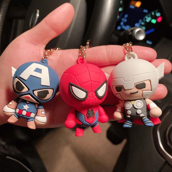 Marvel Superhero Spiderman Keychains Cartoon Spider Man Doll