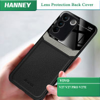 HANNEY เคสโทรศัพท์ VIVO V27 V27 PRO,เคสหนังแฟชั่นผิว PC แข็งป้องกันเลนส์กล้อง กันกระแทก HY-01