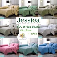 Jessica 500 เส้นด้าย ? ครบชุด ผ้าปูที่นอน + ผ้านวม รุ่น micro TP series สีพื้น Plain color มินิมอล พาสเทล