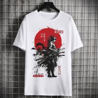 Summer T Shirt Men For-One piece Zoro Samurai Wano Kuni Arc Cartoon TShirt Short Sleeve Casual Hip Hop Streetwear Anime