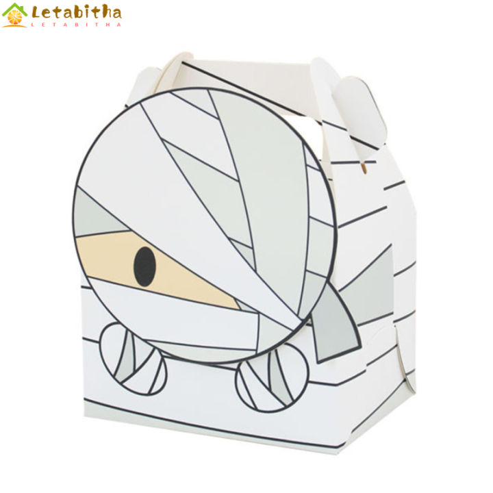 letabitha-กล่องบำรุงรักษากระดาษ24ชิ้น-กระเป๋าของขวัญวันฮาโลวีนน่ารักสำหรับทำขนมเค้กชอกโกแลตคุกกี้โดนัทของเล่นขนาดเล็ก
